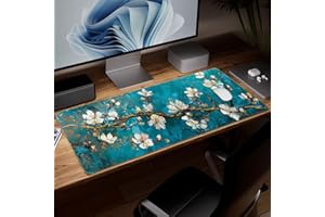 Leather Flower Desk Pad, Colorful Art Mouse Pad Large Computer Keyboard Gaming Mousepad Waterproof Desktop Protector & Cover,