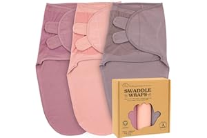 Bublo Baby Newborn Swaddle Sleep Sacks - Infant 0-3 Months, Swaddles for Newborns Baby Girls Boys, 100% Organic Cotton Nursery Swaddling Blankets (3-Pack)