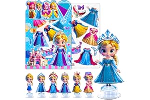 ZHOC Magnetic Dress Up Dolls for Girls, Princess Cute Magnet Dolls Dress Up Kits, Travel Game Car Road Trip Airplane Activity Toys Birthday for Toddler Girls Ages 3 4 5 6 7 8