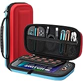 TiMOVO Carrying Case for Nintendo Switch 2 2025, Large Capacity Protective Hard Shell Portable Travel Case Pouch for Switch 2, with 10 Game Card Slots and Pockets for Console & Accessories, Blue+Red