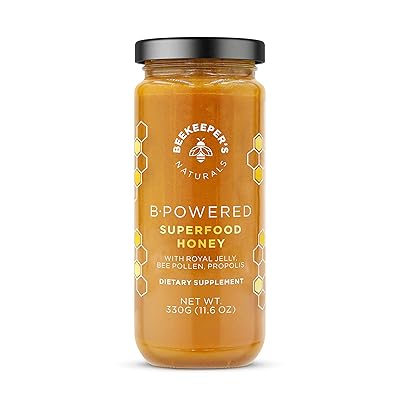 BEEKEEPER'S NATURALS B.Powered - Fuel Your Body &amp; Mind, Helps with Immune Support, Mental Clarity, Enhanced Energy &amp; Athletic performance - Propolis, Royal Jelly, Bee Pollen, Honey (11.6 oz)