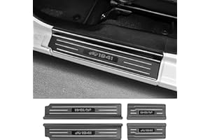 Bercicci 4PCS Door Sill Protector for Jeep Wrangler JL JLU 2018-2025 2026 & Gladiator JT 2020-2025 2026 Accessories Stainless Steel Front and Rear Door Car Pedal Kick Protection (Carbon Fiber)