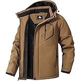 MAOYSSEN Men's Mountain Ski Jacket Winter Snow Coats Waterproof Warm Fleece Lining Jacket Parka with Hooded
