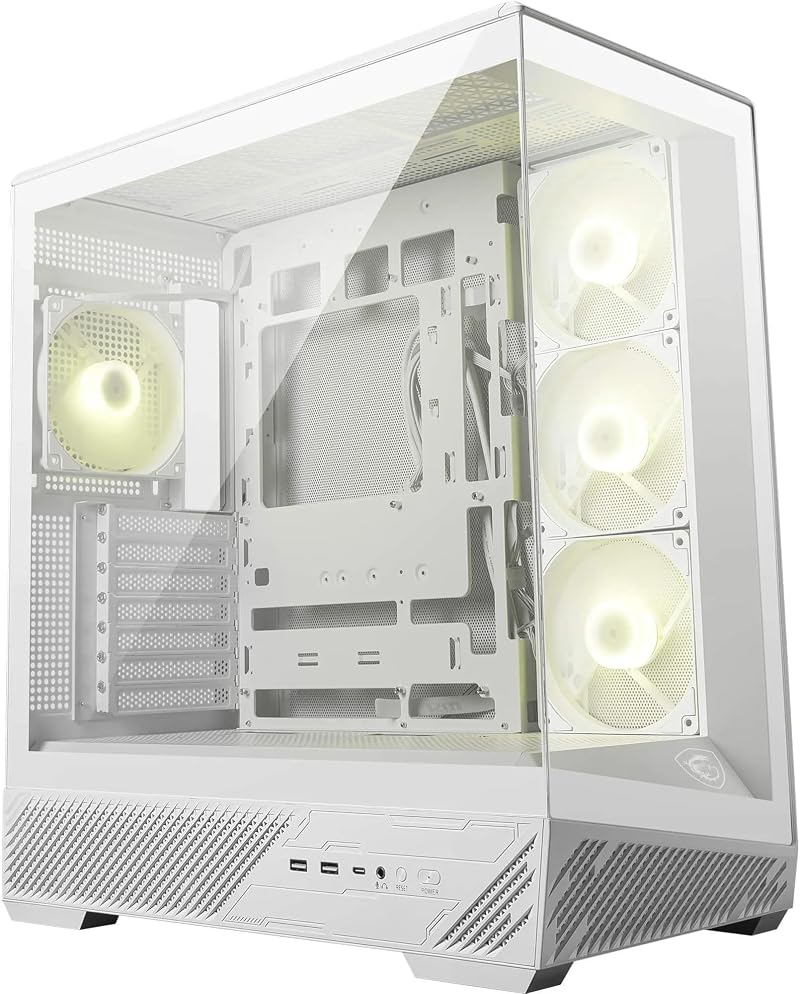 MSI MAG PANO 130R PZ WHITE Mid-Tower Gaming PC Case, ATX, USB 20Gbps