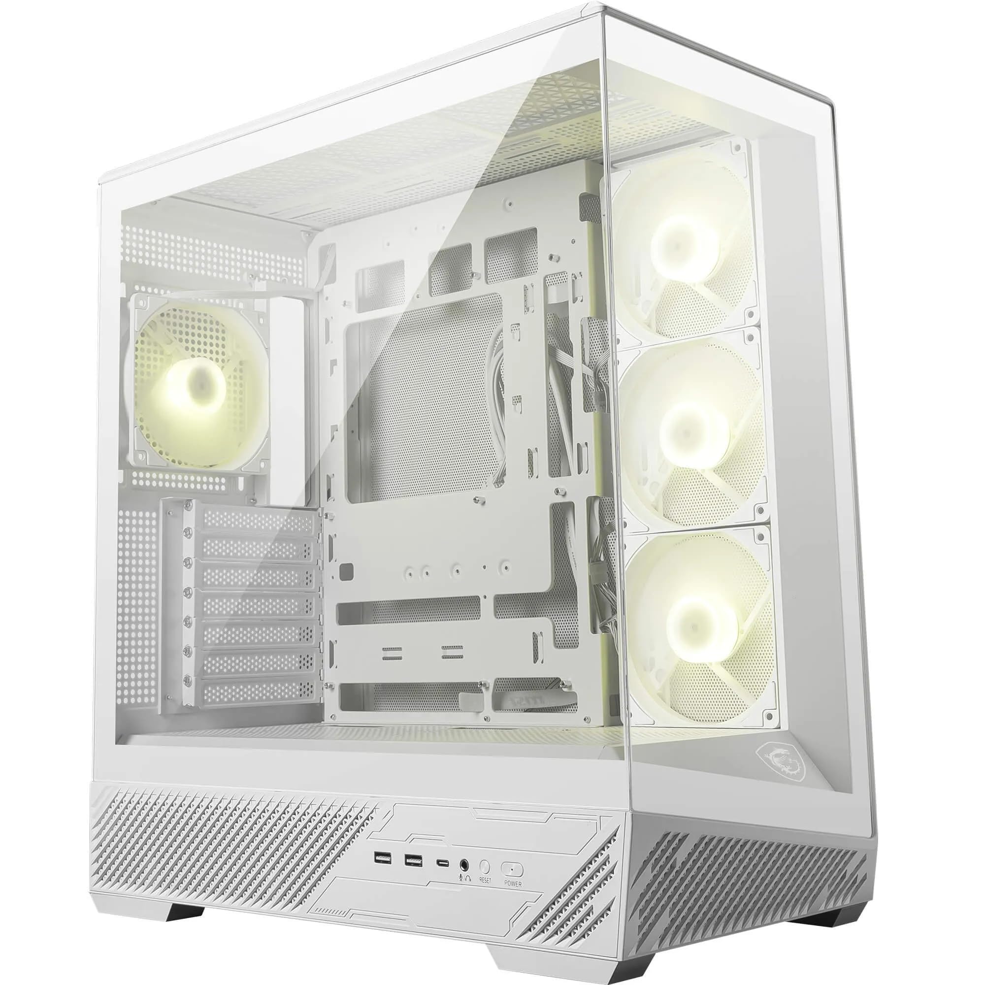 Msi Mag Pano 130R Pz White - Mid-Tower Gaming Pc Case - Supports Gpu Up To 400 Mm In Length, Removable Dust Filters, Usb 20Gbps (Type-C), Back-Connect Atx &Amp; Micro-Atx Motherboard Support