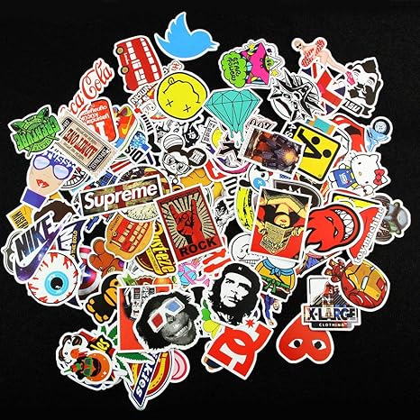 DOXMAL 100 Stück Vinyl-Aufkleber unsortiert für Notebook Skateboard Snowboard Gepäck Koffer MacBook Auto Fahrrad Stoßstange