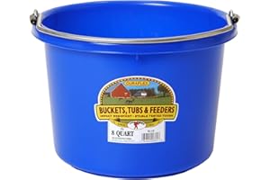 LITTLE GIANT Miller Manufacturing P-8-BLUE 8-Quart Plastic Buckets, Blue