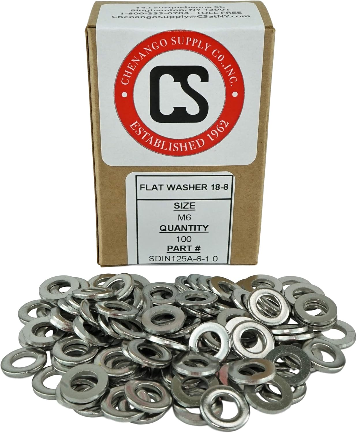 Stainless M6 Flat Washer, DIN 125A, 188 Stainless Steel