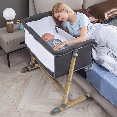 ronbei bc102 bedside bassinet baby crib sleeper adjustable portable