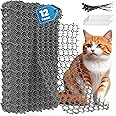 Petfolio 12 Pack Scat Mat for Cats - 16 x 8 Inch Cat Deterrent Mat with Spikes with 1 Inch Spikes, 6 Garden Staples & 10 Zip Ties. Pet Training Mat for Cat Repellent Indoor & Outdoor