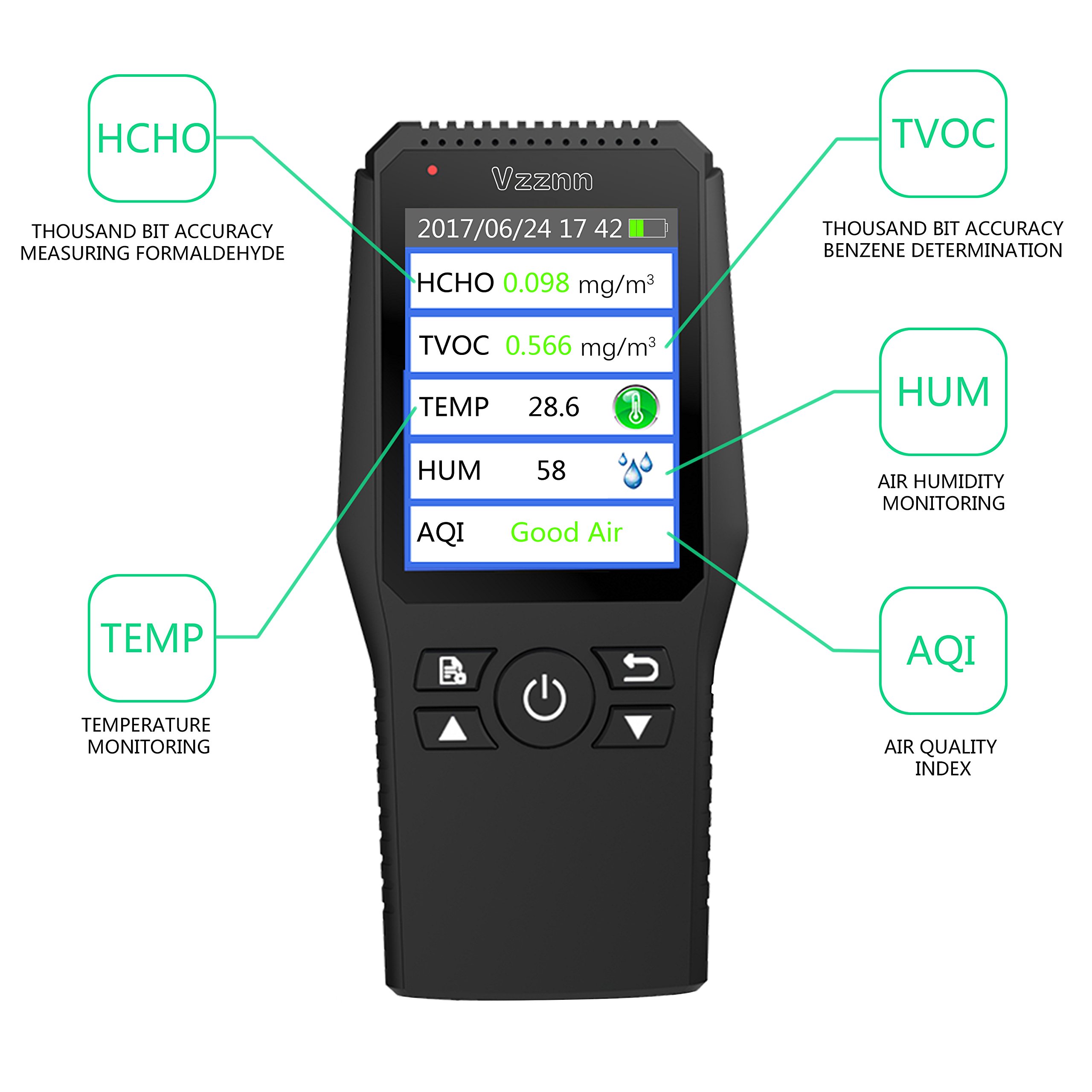 Formaldehyde Detector Test Data Logger For Indoor/Outside Detection Air