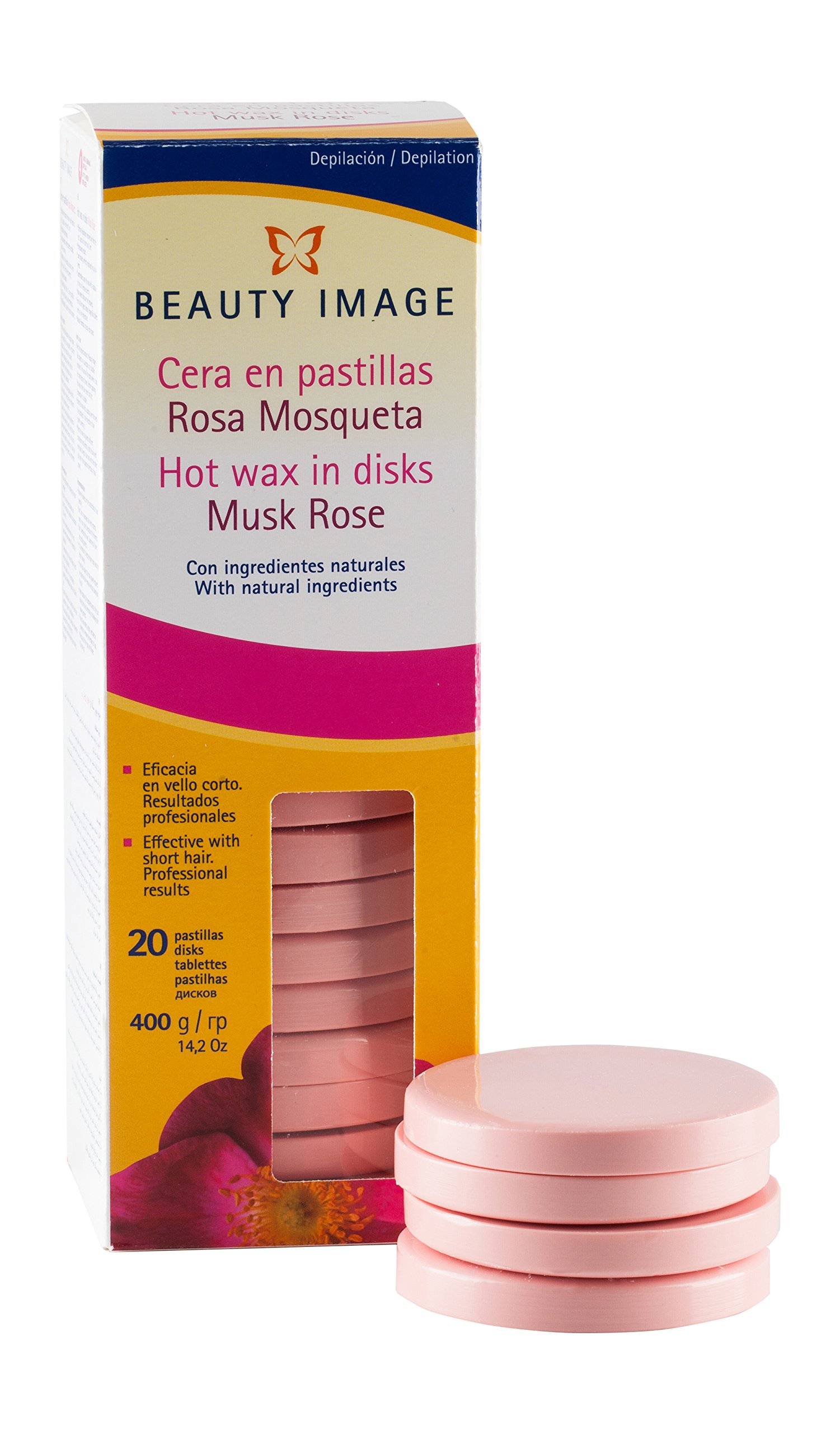 Beauty Image Rosehip Hot Wax Discs, Pack of 20