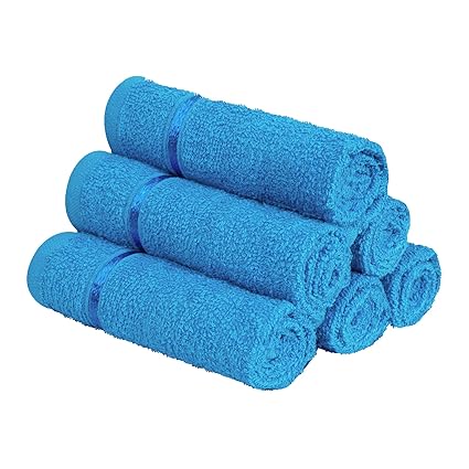 Story@Home 100% Cotton Soft Towel Set of 6 Pieces, 450 GSM - 6 Face Towels - Blue