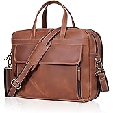 Full Grain italian Leather Briefcase for Men Top Choice Gifts Handcrafted Laptop Bag with Multiple Compartments