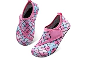 Scurtain Kids Toddler Water Shoes Barefoot Quick-Dry Aqua Socks for Boys Girls Baby with Non-Slip Rubber Sole