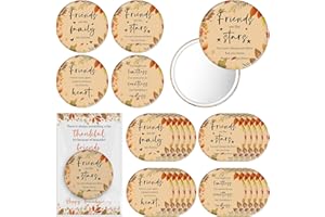 Yalikop 20 Sets Happy Thanksgiving Gifts Friendsgiving Pocket Mirror with Cards for Women Thanksgiving Party Favors Friendsgiving Decorations Thank You Gift for Guest Coworker Teacher Nurse (4 Styles)