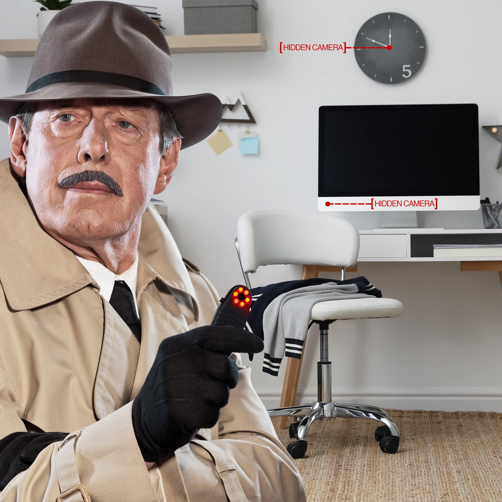 SPYFINDER PRO Portable Hidden Camera Detector and Anti-Spy Scanner - Detects Covert Video Devices and Tracking Cameras