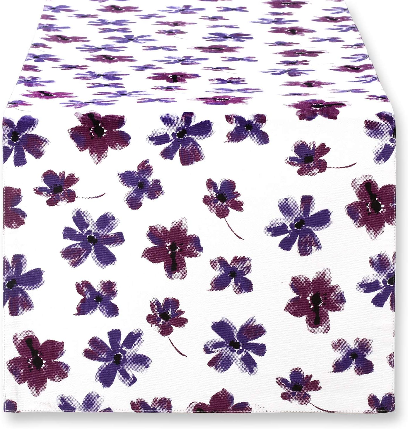 Cackleberry Home Lilac Bloom Table Runner 13 x 70 Inches Cotton Reversible