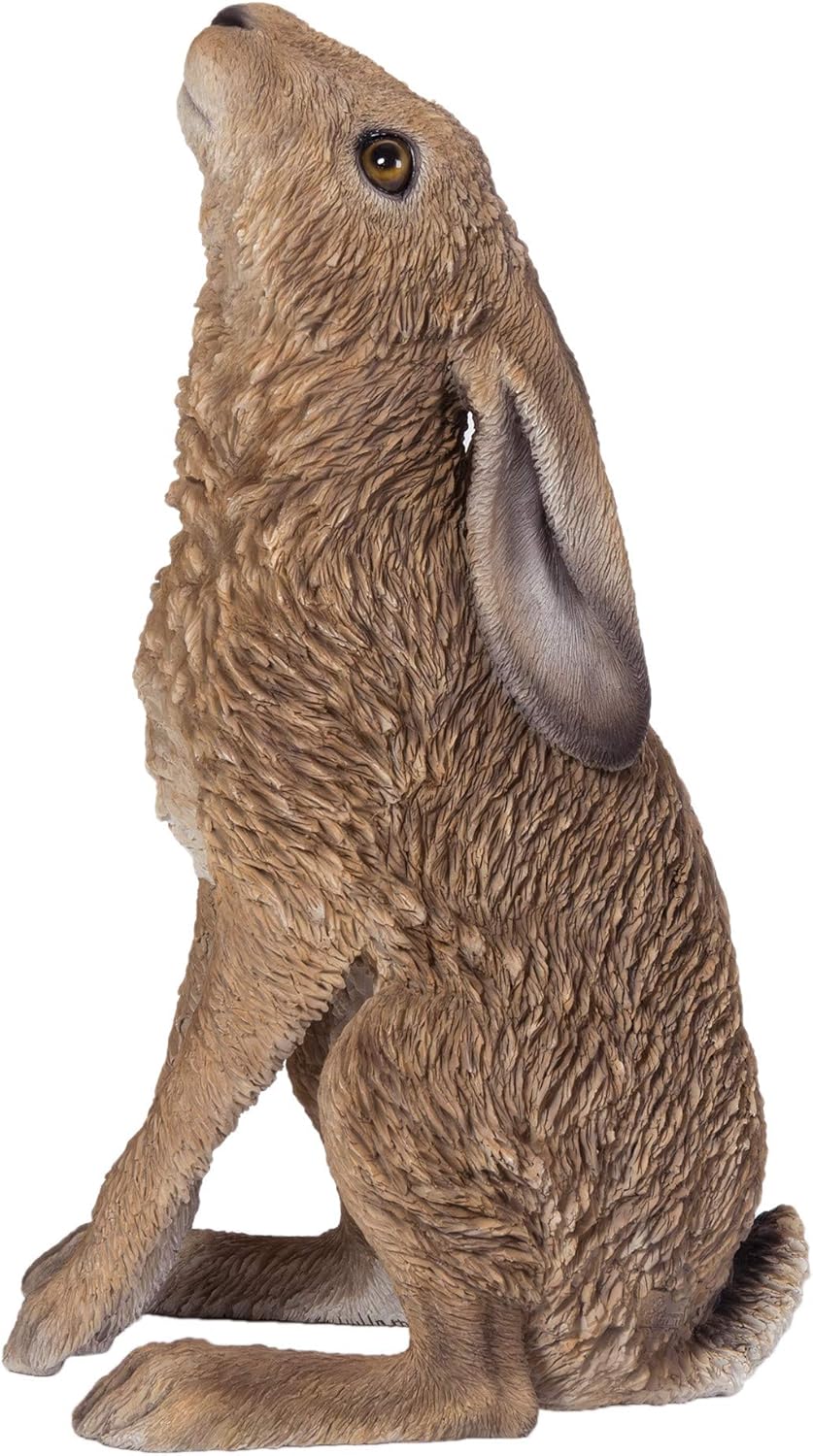 M.E.G Cards & Gifts Vivid Arts - Real Life Moon Gazing Hare Home or Garden Decoration (XRL-HR01-A), Multicolored