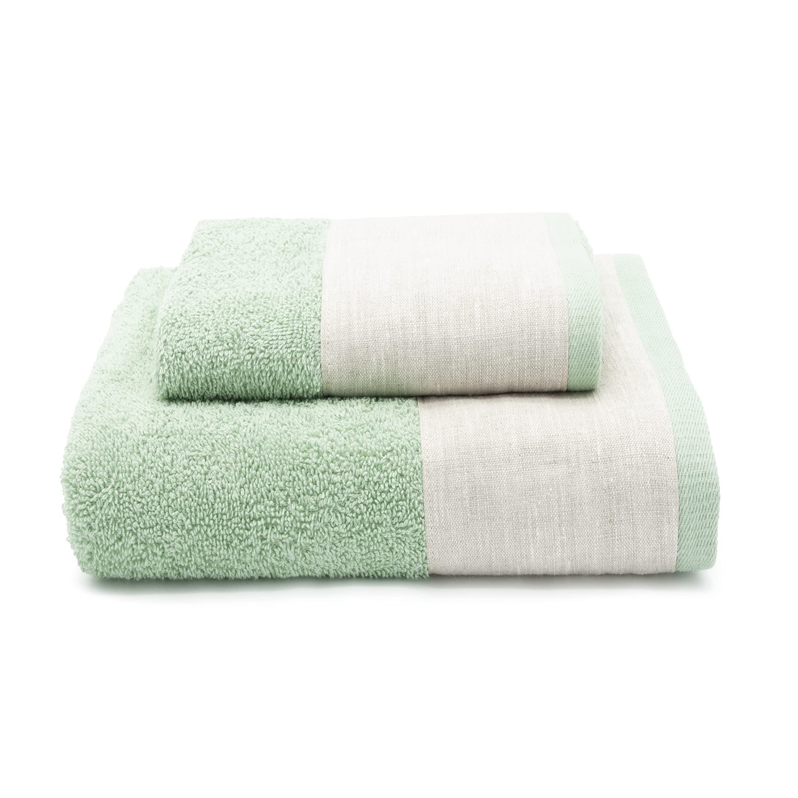 CREOLE Emily Bath Towels, Cotton, Emerald, 1+1, 2 units
