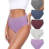 Altheanray Womens Underwear Cotton Briefs Lace Bikini Panties for Women Breathable Hipster Comfort Stretch