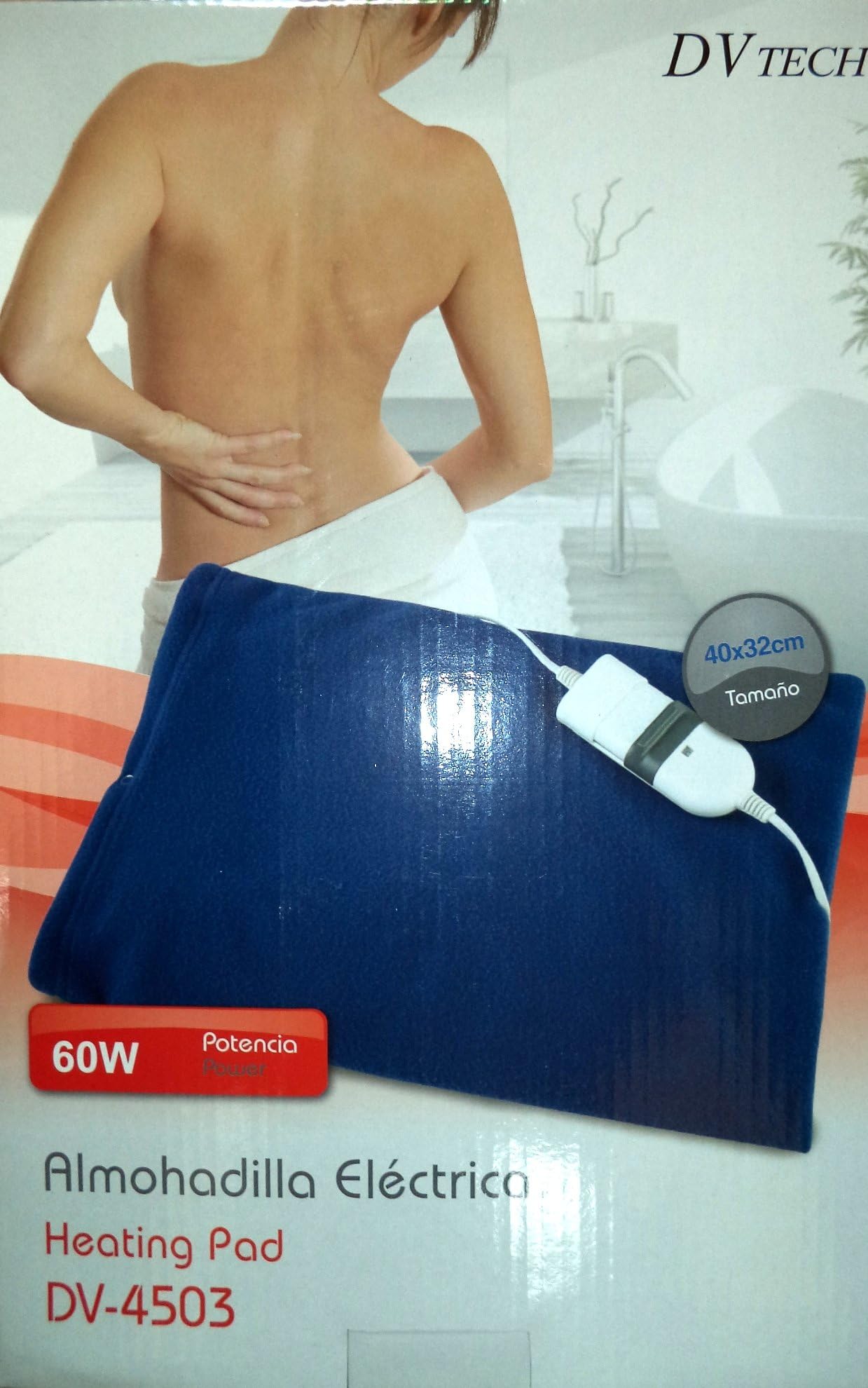 Back and Lumbar Electrical Heat Pad - 60 W - 3 Temperature Levels - 40 x 32 cm