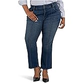 KUT from the Kloth Womens Plus Natalie High Rise Bootcut-Wide Double Button Waistband with Pintuk