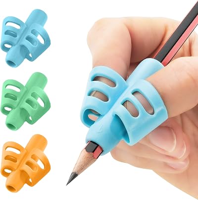 Stylo 3 x Pencil Grips for Kids Left/Right Handed Multi-Color Pack