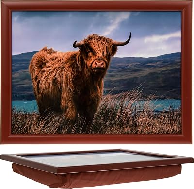 The Leonardo Collection Highland Cow Laptray | Comfortable Bean Bag Tray