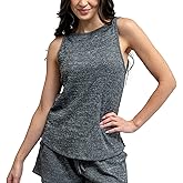 Hello Mello CuddleBlend Women’s Lounge Tank Ultra Soft Sleeveless Knit Boatneck Cut Pajama Top