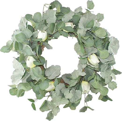 Amazon.de: Emlyn Kranz mit grünem Blatt-Eukalyptus-Kranz, für Frühjahr
