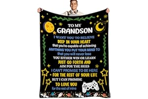 NVDOXSA Grandson Gifts From Grandma Blanket, Grandson Blanket From Grandma/Grandpa Soft&Cozy, Gifts for Grandsons Birthday Ideas, Grandson Gifts for Christmas, Grandson Throw Blankets Soft&Cozy (50"x60")