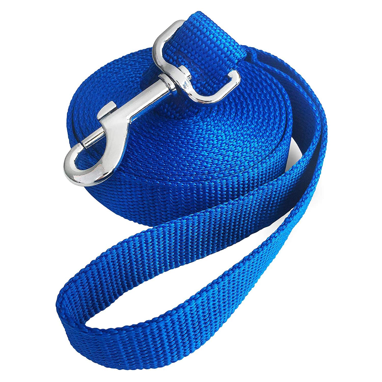 Jeckpat 10ft Blue Dog Leashes - Obedience Recall Training Agility - Strong Traditional Style Extra Long Leads for Large, Medium & Small Dogs - Great for Parks,Fetch,Backyard & Camping(10FT, Blue) — image 1