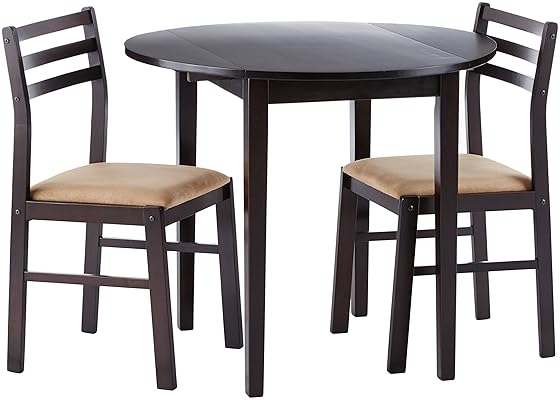 Coaster 3-Piece Dining Set with Drop Leaf, Cappuccino & Tan