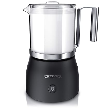 Arendo - Milchaufschäumer elektrisch inkl. abnehmbaren Glasaufsatz Milkstar | Milk Frother | BPA-frei | einfache Bedienung du