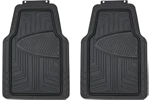 �鶹�� Basics 2-Piece All-Season PVC Floor Mat for Cars, SUVs and Trucks, Black