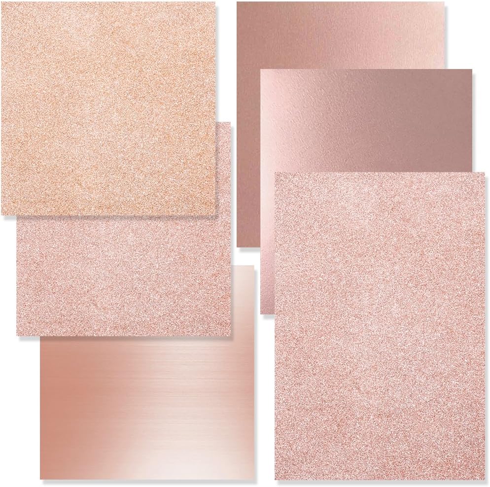 Rose Gold Siser Heat Transfer and Precise Rose Gold Vinyl Starter Kit - 6 Pack