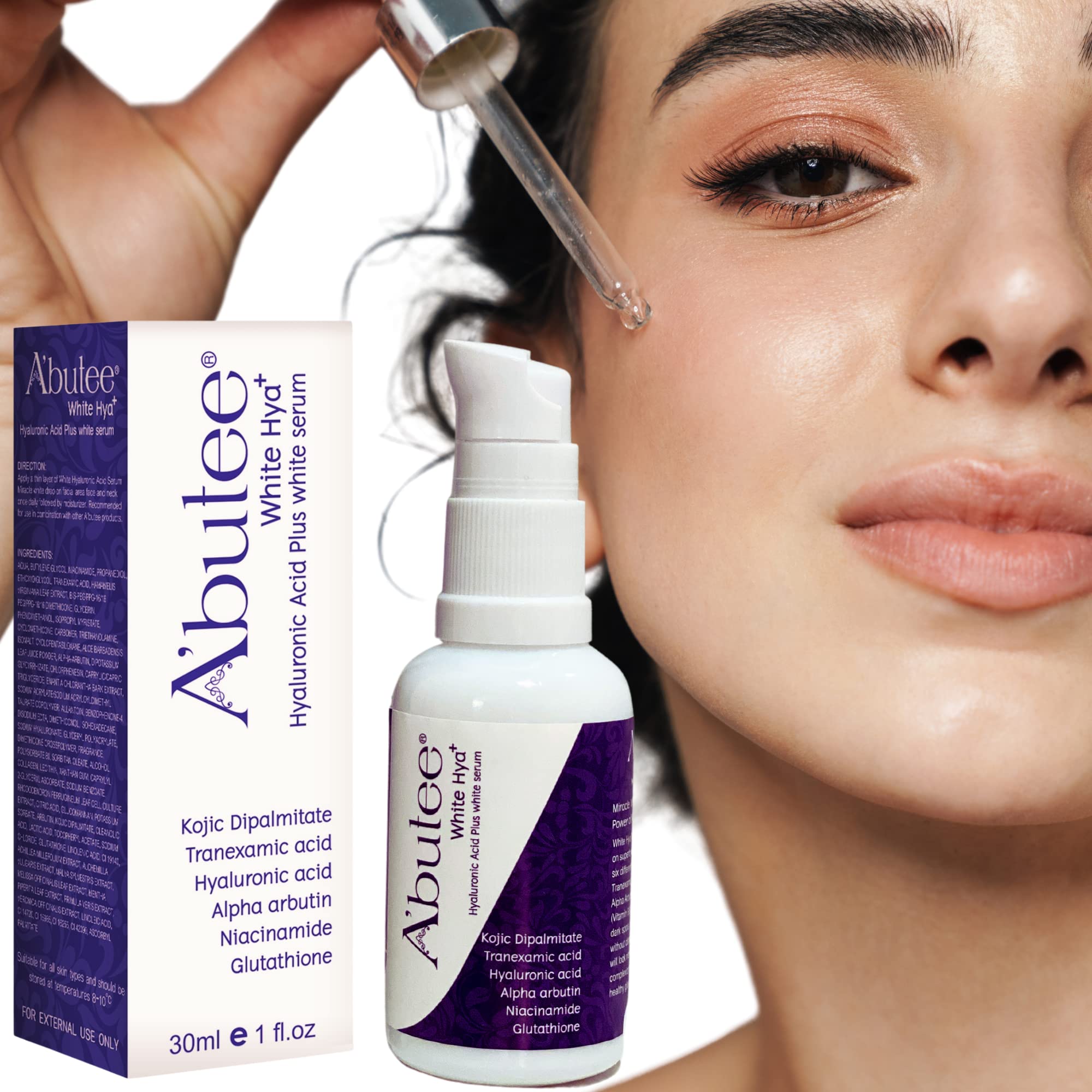 ARBUTEE | Hyaluronic Acid Anti Aging Plus Brightening Face Serum-Kojic Acid, Alpha Arbutin, Niacinamide(B3) for Men-Women