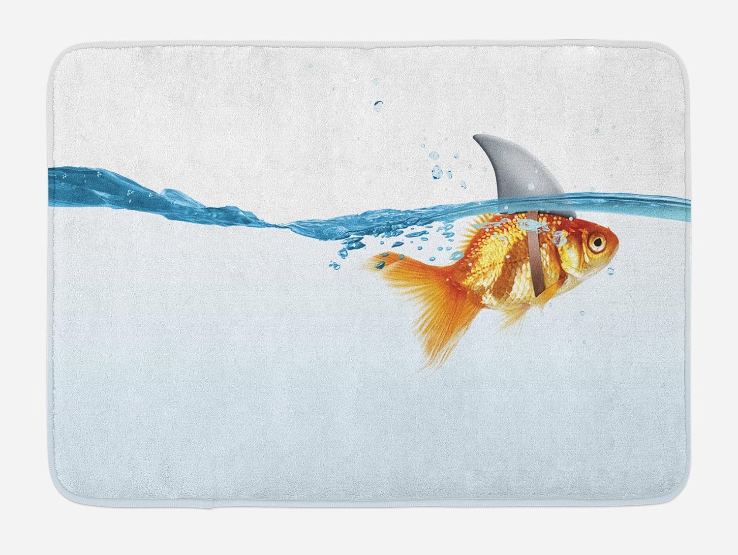 Buy Lunarable Shark Bath Mat Goldfish In Water With Shark Fin