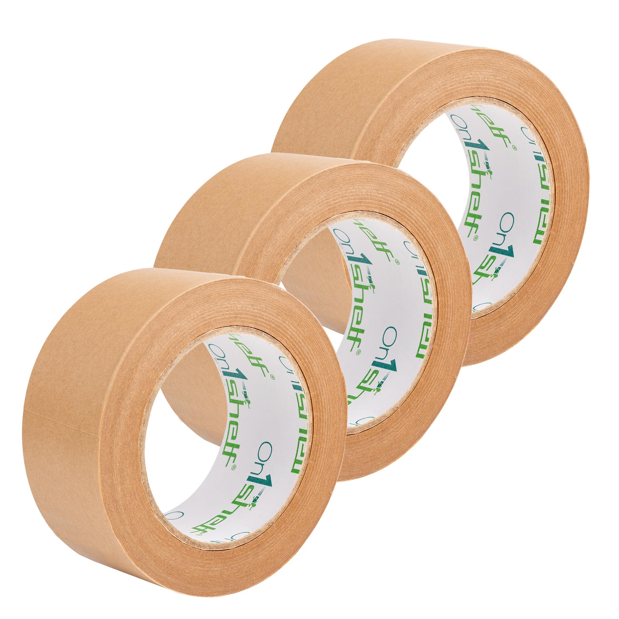 On1shelf® Eco-Friendly Biodegradable Kraft Carton Sealing Tape - 50m Long |100% Recyclable & Sustainable Packing Solution (3, 48mm)