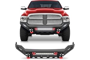 Longsun Ram 1500 Front Bumper for 2013-2018 Ram 1500 (Exclude Rebel) and 2019-2024 Ram 1500 Classic Only, w/LED Lights, D-rings and License Plate Bracket
