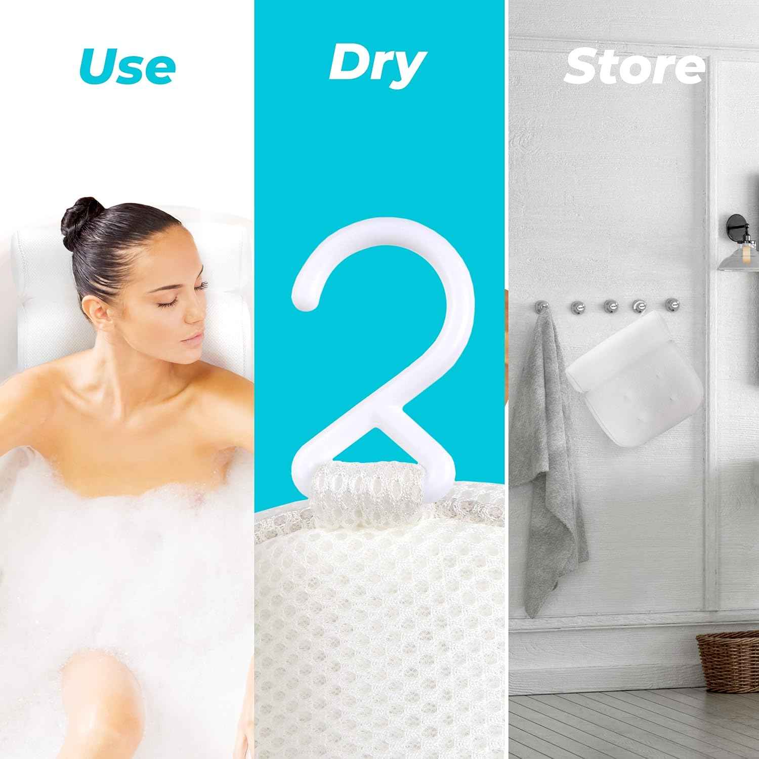 Bath Pillow (Premium Quality), Luxury Bathtub Pillow Rest (Powerful Suction Cups), Bath Pillows for Tub Neck and Back Support, Spa Pillow for Bathtub (Breathable 3D Mesh), Hot Tub Pillow (Head) : Beauty