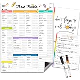 Newborn Baby or Toddler First Foods Tracker Whiteboard-Magnetic Dry Erase Daily Food Log-Reusable Daily Planner Chart to Log Feeding Food/Food Checklist/to-Do List - for New Parents,Nanny, Babysitter