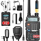Ham Radio Walkie Talkie (UV-5R 8W) Dual Band 2-Way Radio with 2 Rechargeable 2100mAh Battery Handheld Walkie Talkies Complete
