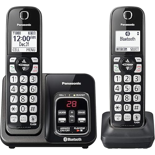 Panasonic KX-TGD562M Link2Cell Bluetooth Cordless Phone with Voice Assist and Answering Machine - 2 Handsets (Renewed)