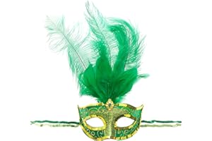 Coddsmz Crystal Rhinestone Feather Venetian Style Masquerade Mask Princess Fancy Dress
