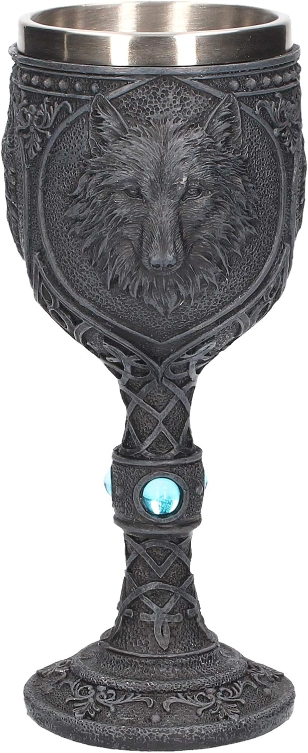 Nemesis Now U2501G6 Night Wolf Goblet Goblet 23cm Black - Image 4