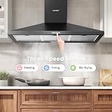 COMFEE' 90 cm Chimney Cooker Hood PYRA17B-90 Black Extractor Hood view 6