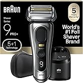 Braun Series 9 PRO+ Electric Razor for Men, 5 Pro Shave Elements & Precision Long Hair Trimmer, 6in1 SmartCare Center, Wet & Dry Electric Shaver for Smooth Skin with 60min Battery Runtime, 9567cc
