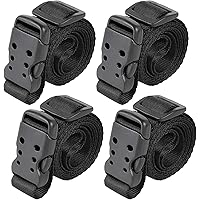 Ayaport Utility Straps with Buckle 40" Quick-Release Adjustable Nylon Straps Black 4 Pack (0.75"x40", Black)